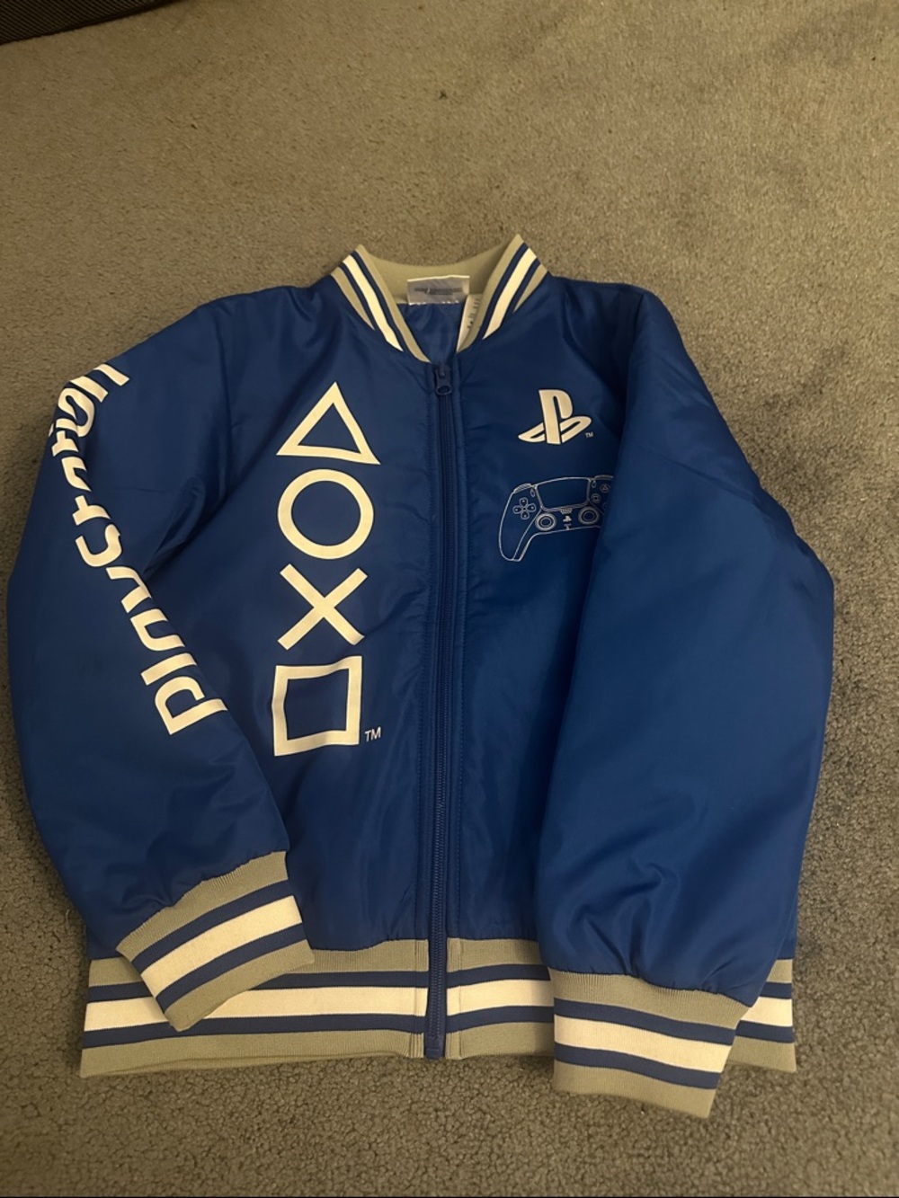 Sony Blue PlayStation Kids Bomber Jacket with White Logo - Picture 2 of 4